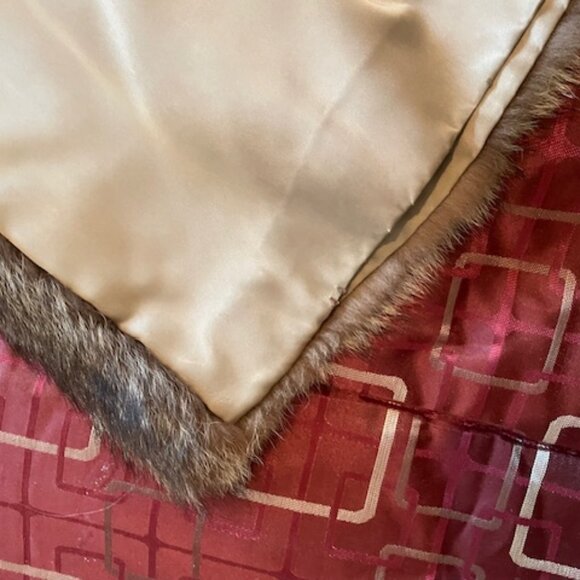 Full length Light/dark brown/black raccoon coat with gold satin lining Size S/M - Picture 7 of 16